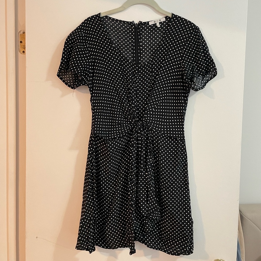 Three Dots - Black & White Polka Dot Dress - Anthropologie